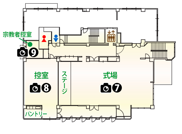 千葉での葬儀場をお探しならセレモニーホール典礼会館へ | 2階平面図